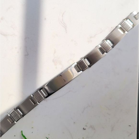 New stainless steel bracelet simple silver men - Picture 2 of 4